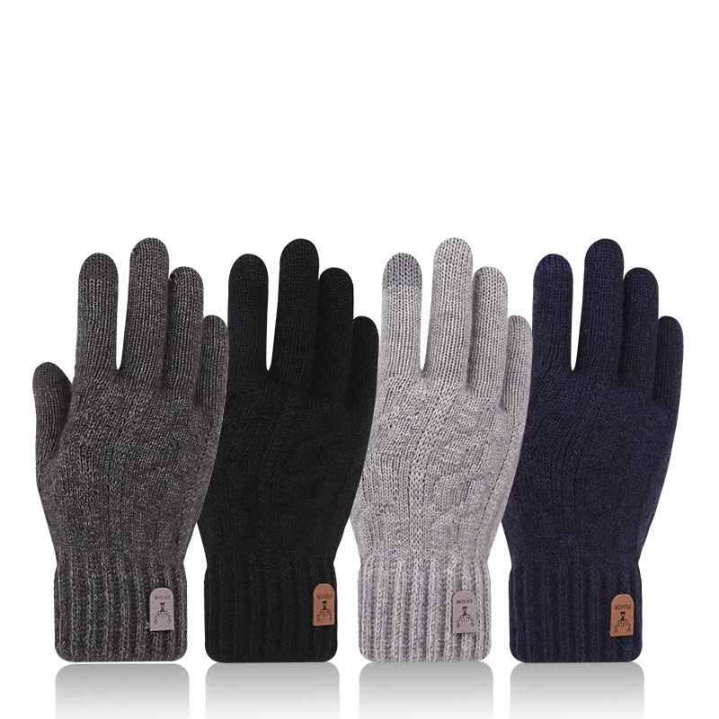 Wool Glove Lined - Мужские зимние теплые шерстяные вязаные перчатки