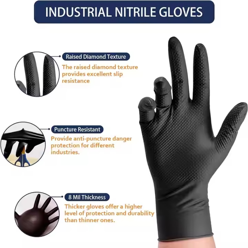 8 мил толстые сверхмощные защи – обзор и цена Nitrile Mechanic Glove